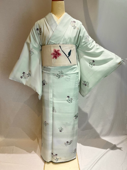 2139 夏用 高身長 ポリエステル 絽 小紋 Ro Komon Kimono for summer