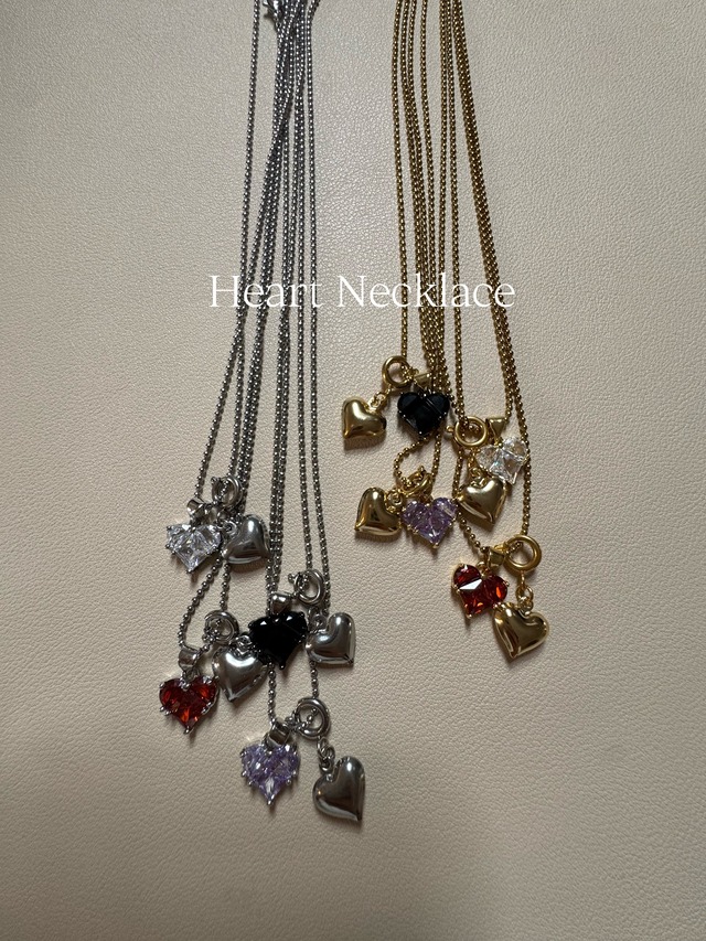 zirconia heart  necklace シルバーのみ
