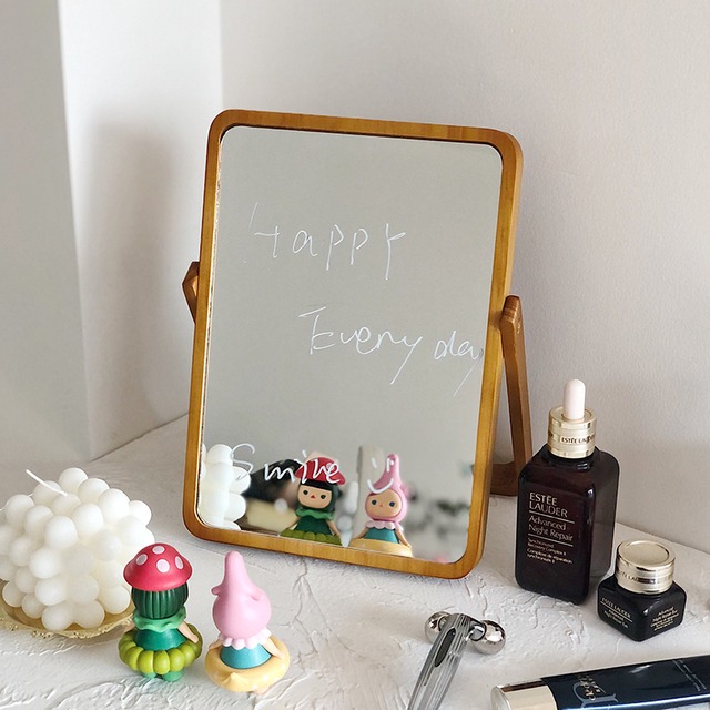 Mirror 卓上ミラー 鏡 ミラー 木製枠 卓上鏡 韓国インテリア 韓国雑貨 韓国カフェ 韓国風 北欧インテリア 北欧雑貨 おしゃれ かわいい カフェ インテリア 北欧 雑貨 カフェ風 韓国女子 Sns映え インテリア雑貨 ナチュラル 北欧インテリア Marble Triangle マーブル
