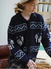 Boréal Lodge Wool Jacquard Cardigan F0870