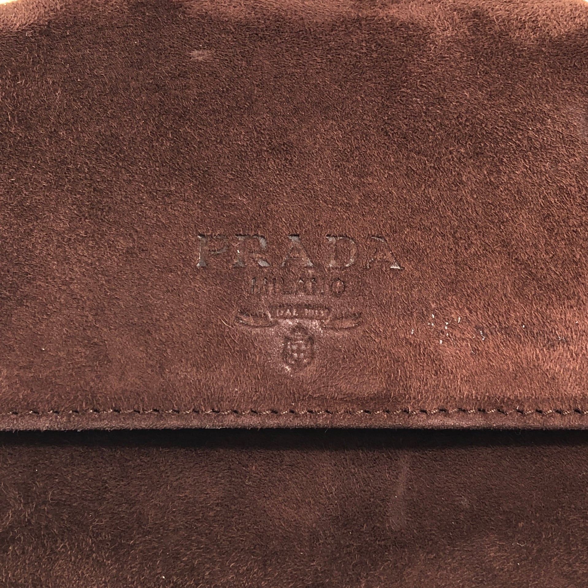 PRADA プラダ ハンドバッグ ブラウン ロゴ スエード vintage