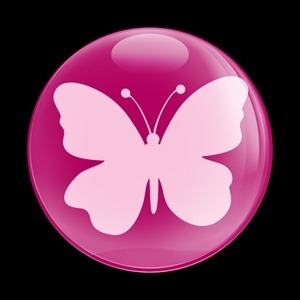 100番 ゴーバッジ butterfly pink