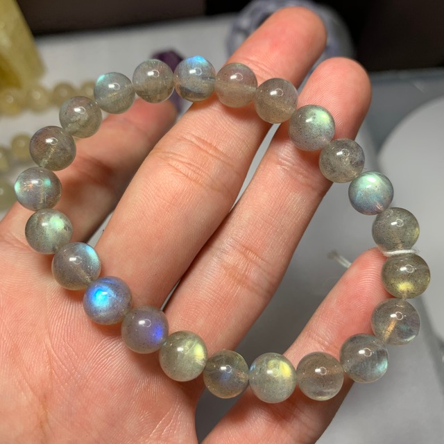 美ブルーシラーラブラドライトブレスレット