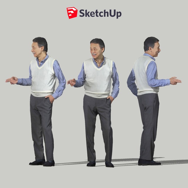 SketchUp素材　3D人物モデル ( Posed ) 049_Ken - メイン画像