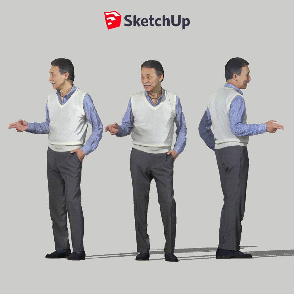 SketchUp素材　3D人物モデル ( Posed ) 049_Ken - 画像1