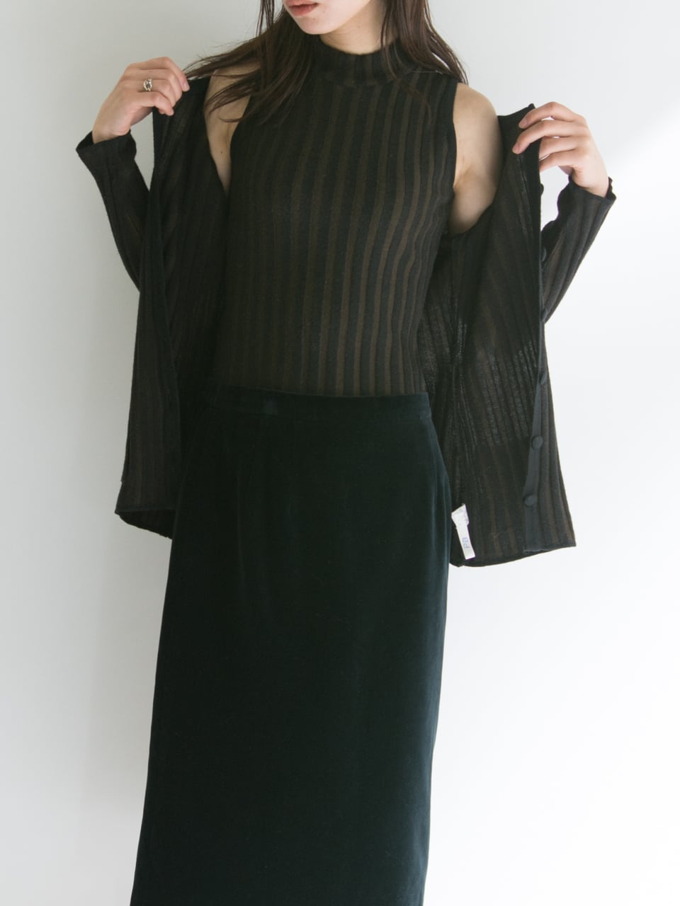 【Made in Italy】Ensemble by color rib knit （イタリア製 バイカラーリブニットアンサンブル）1c
