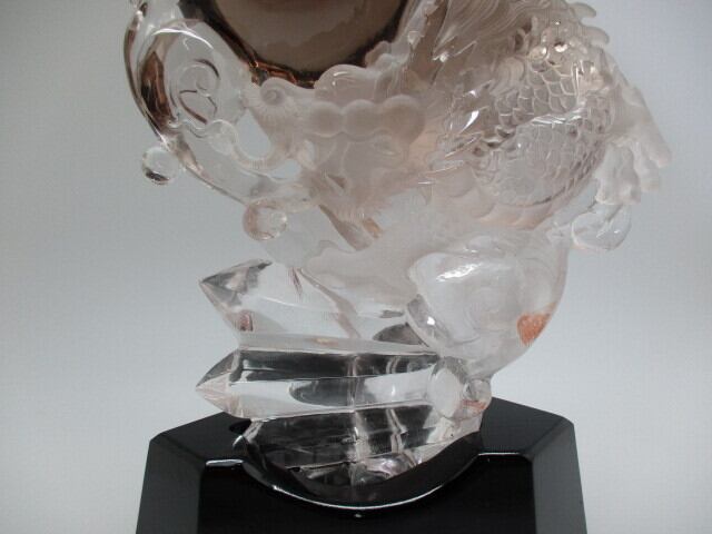 [送料無料][高品質][超美品] 総高約30cm 特大天然スモーキークオーツ龍