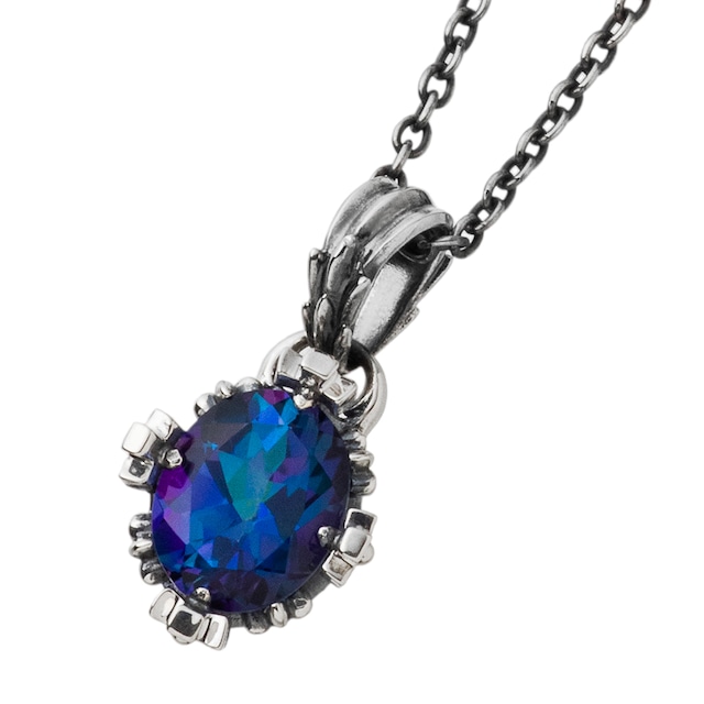 オーバルクラウンペンダント　ミスティックトパーズ　AKP0125　Oval crown pendant　Mystic Topaz　 シルバーアクセサリー  Silver jewelry