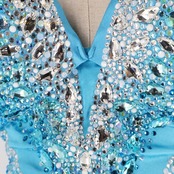 ボディコン コズドレ KOZdre KOZYA ドレス ワンピース ブルー系 シルバー系 水色 ランウェイモデル パーティ 発表会 練習 レッスン 大人可愛い スリット ロング丈 きれいめ フォーマル レッスンウェア シルバー装飾 光沢