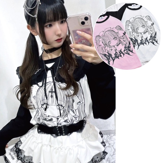 恋愛信者GIRL ラグランロンT