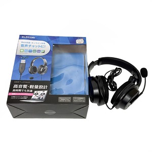 エレコム 両耳オーバーヘッドタイプ USB ヘッドセット HS-HP30UBK 40mmドライバーを搭載 高音質 軽量設計