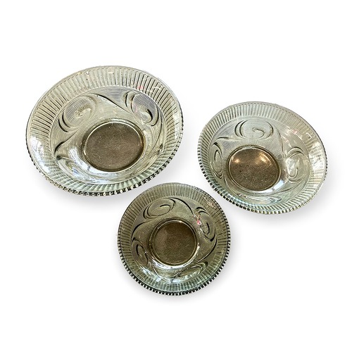 【戦前 ガラス皿 ３点セット】