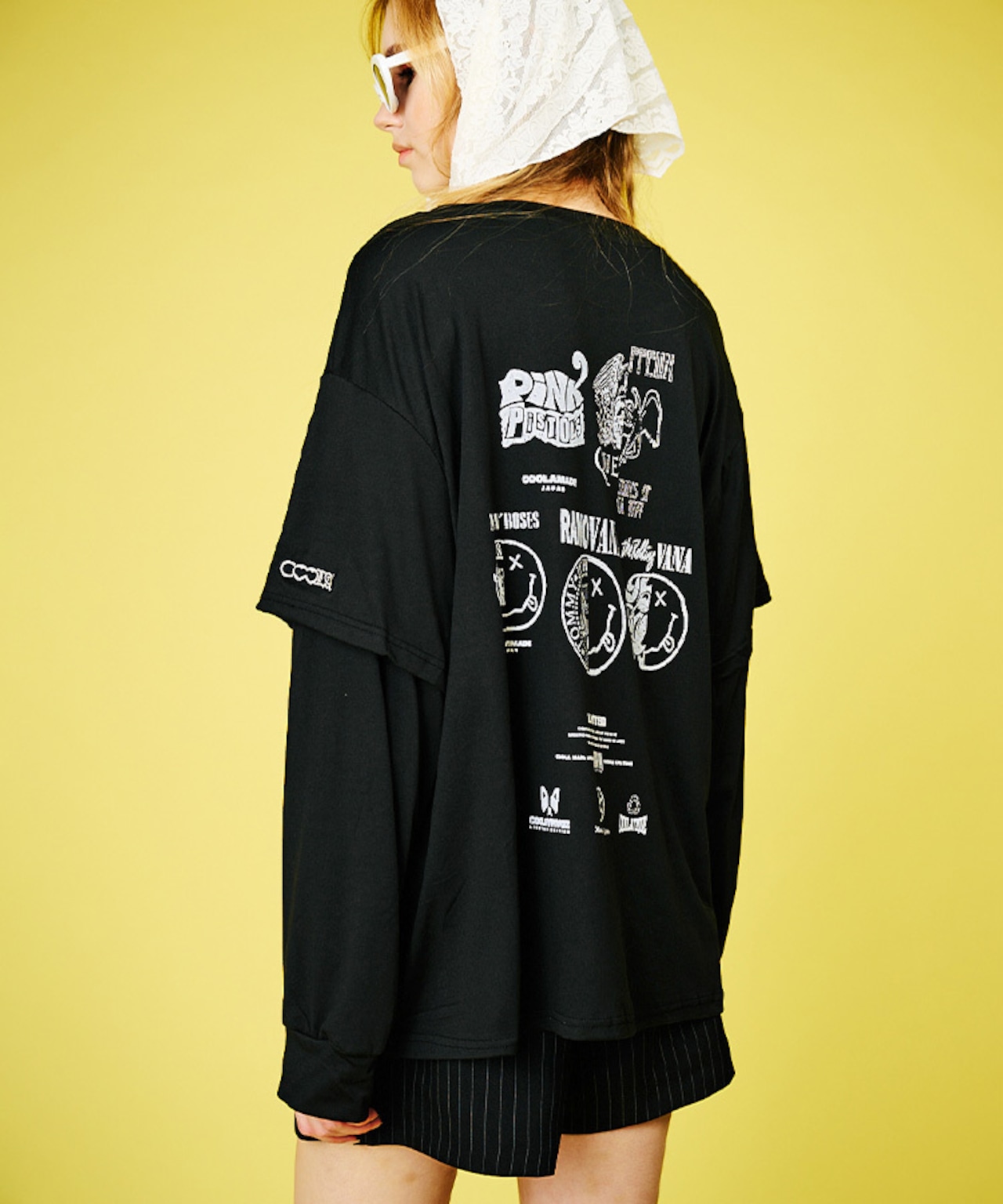 COOLAヴィンテージプリントルーズレイヤード L/S Tシャツ CQ-48040