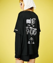 COOLAヴィンテージプリントルーズレイヤード L/S Tシャツ CQ-48040