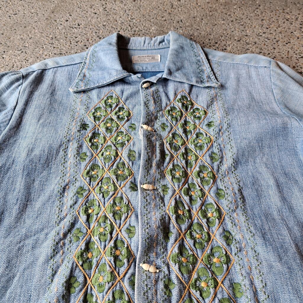メキシコ製 刺繍デニムシャツジャケット used [210089] | VACFF