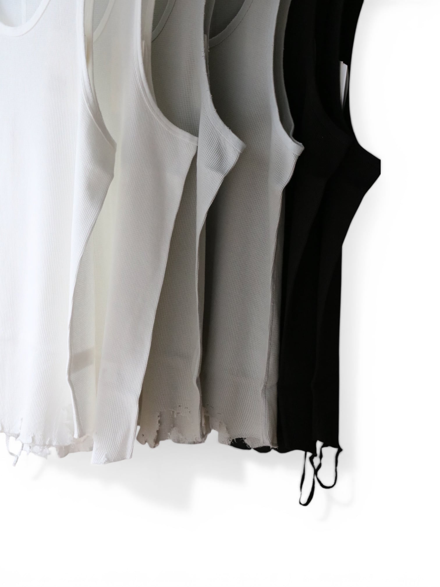 Ancellm - DAMAGE WAFFLE TANK TOP- / ANC-STD-CT04 / アンセルム