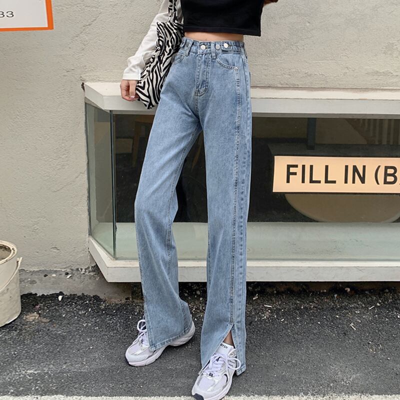 ジーンズ スプリングオータムハイウェストルーズパンツ 春物 秋物 スーパーモール57736464957