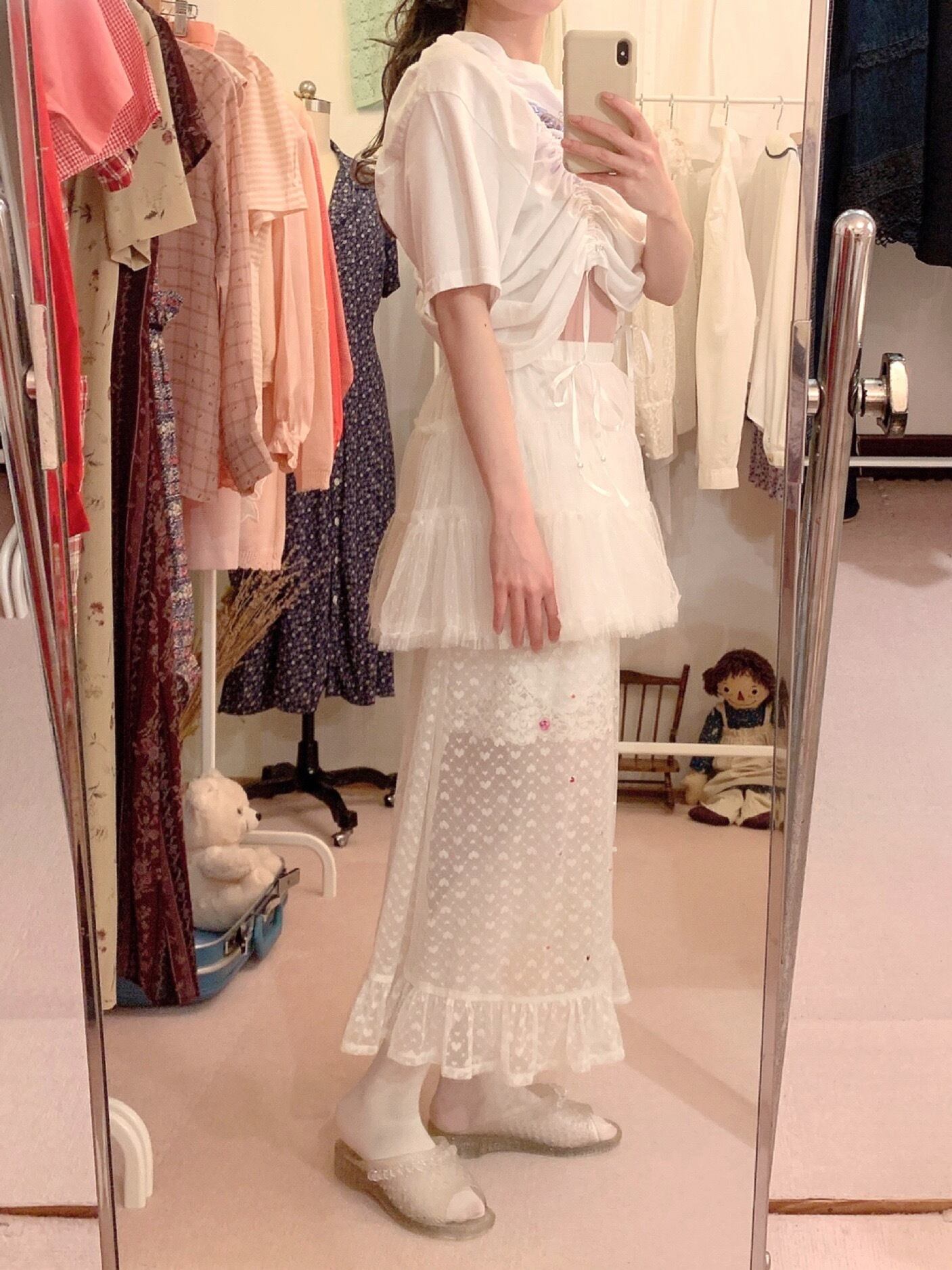 remake : invisible heart tutu lace skirt