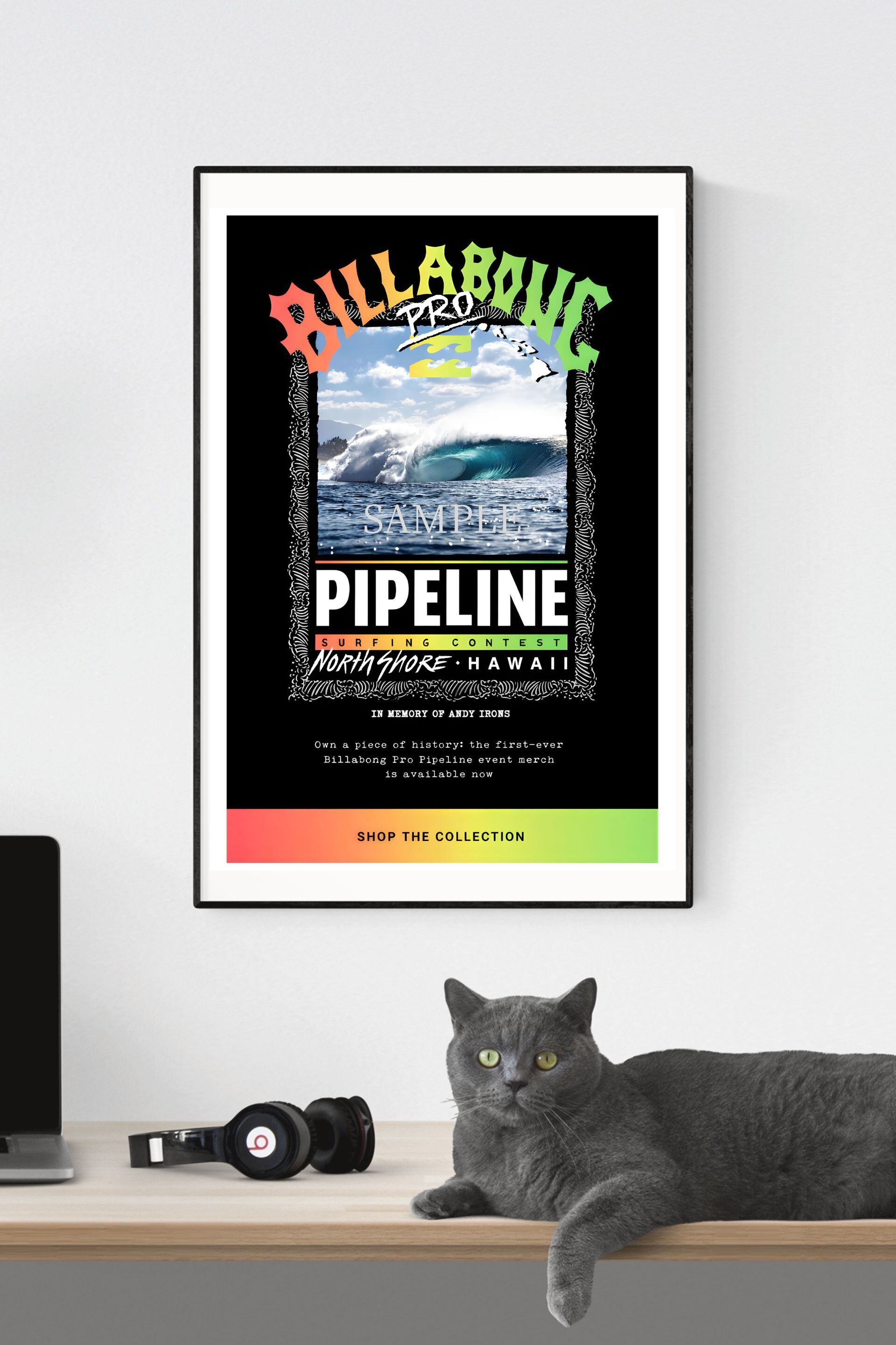 BILLABONG PRO PIPELINE ポスター A2 ノースショア ハワイ サーフィン
