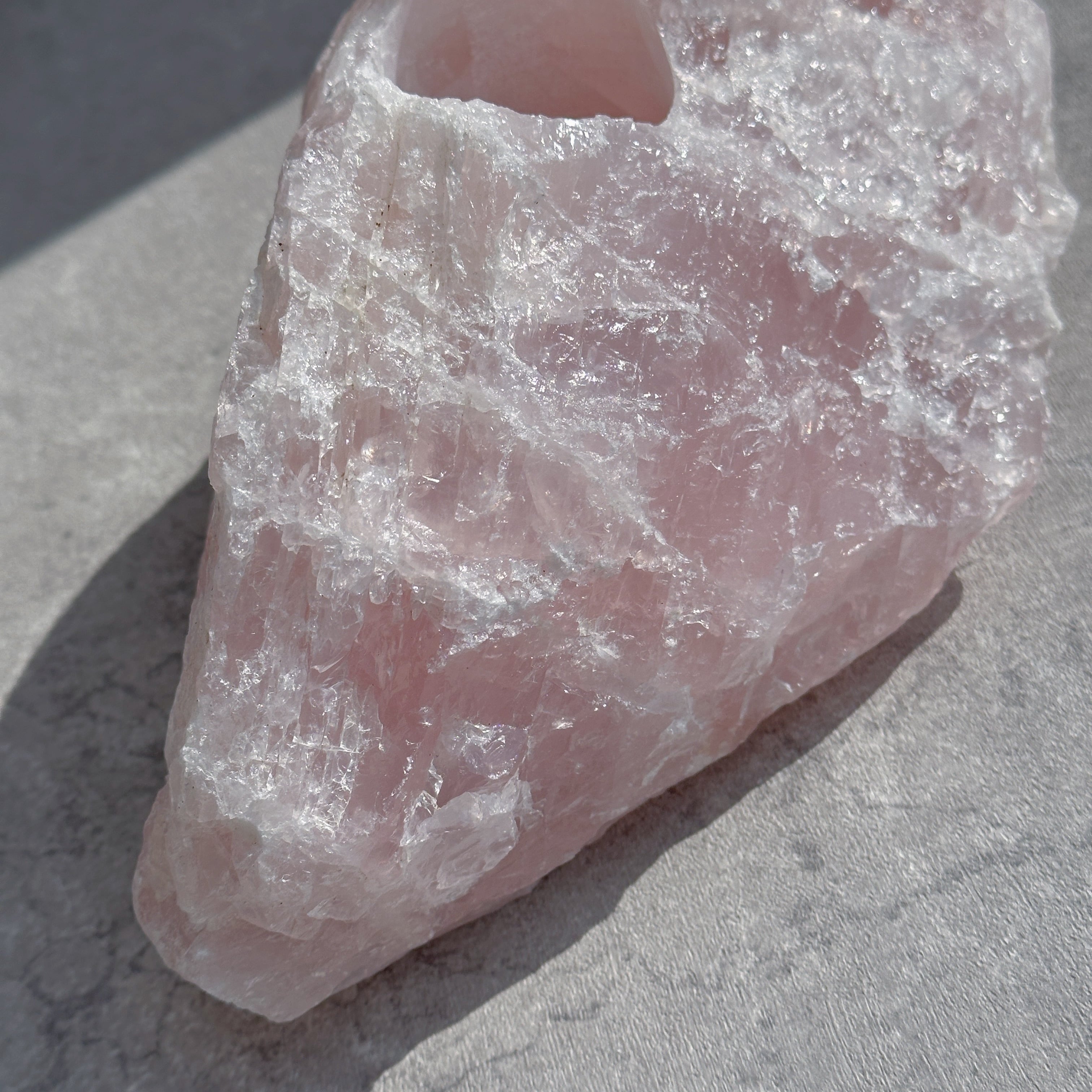 ローズクォーツキャンドルホルダー42◇Rose Quartz candle holder
