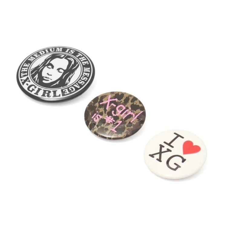 X-girl エックスガール 缶バッジ 3点セット BUTTON BADGE SET