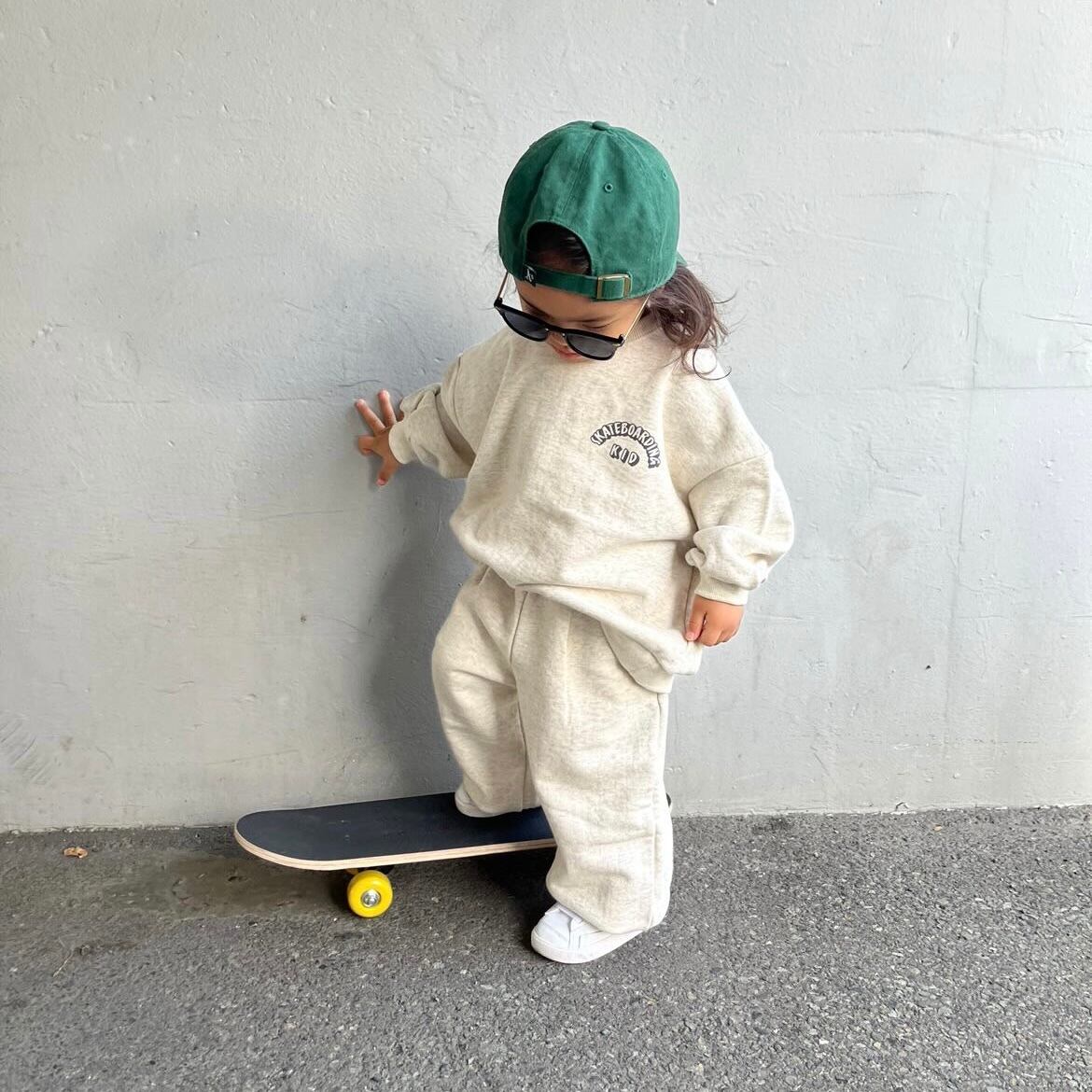 《ラスト1点/ｸﾞﾚｰ100サイズ》【即納】bucket list/sweat bottoms