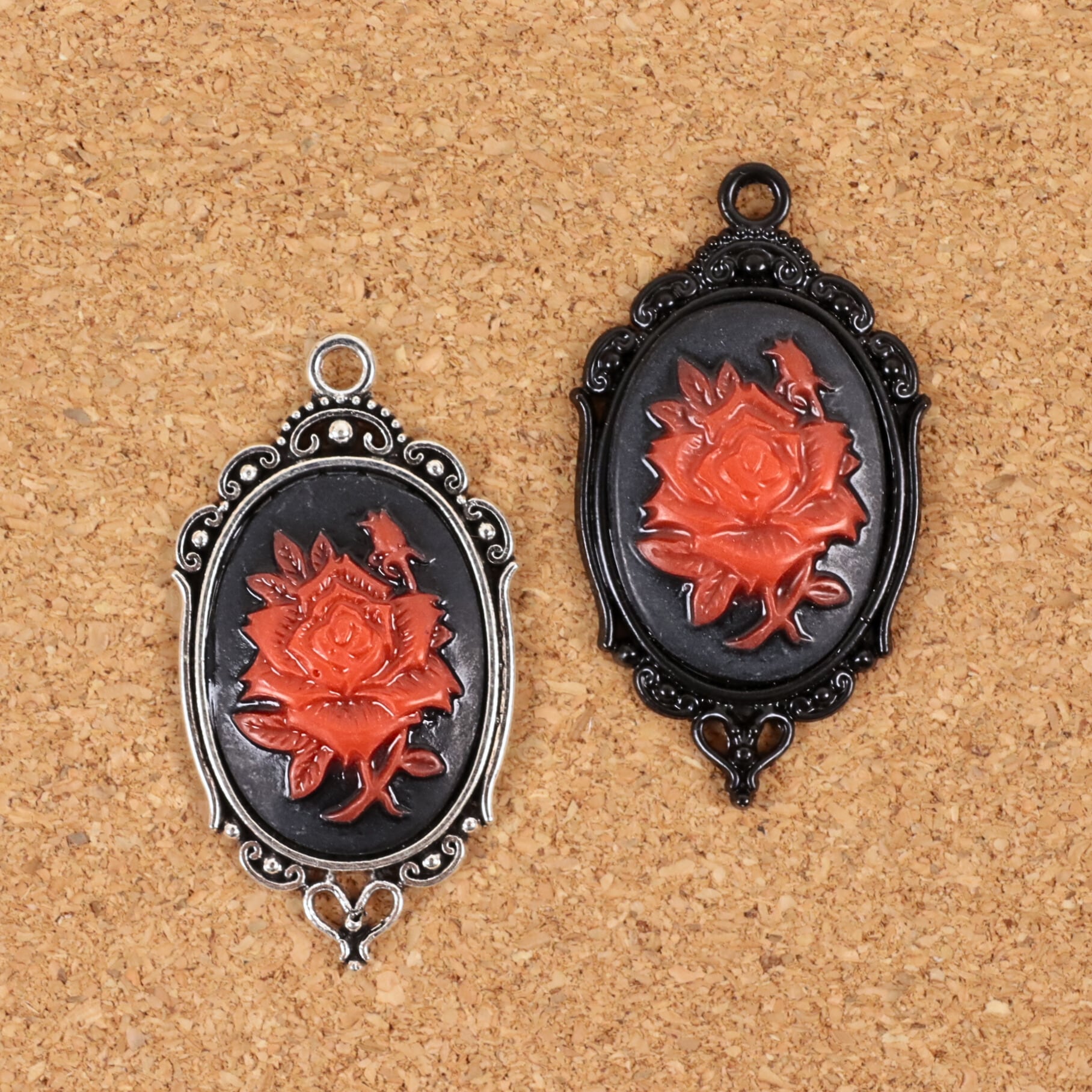 カボション 金属パーツ リボン付き カメオ チャーム 99a989d0cf744cb6c9bb4b7a558dfa