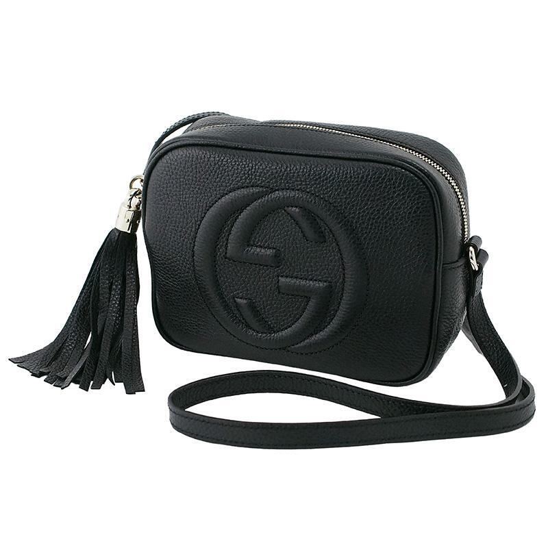 グッチ GUCCI ソーホー ショルダーバッグ ブラック フリンジ 黒 レザー ゴールド金具 カーフレザー 308364 グッチ GUCCI ソーホー ショルダーバッグ ブラック フリンジ 黒 レザー