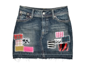 NETSU − Patchwork Denim Mini Skirt