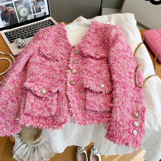 Fancy yarn tweed jacket　M3091