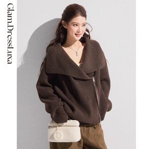 Wide Collar Zip Knit Jacket_K51