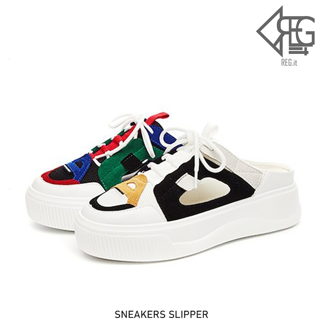 【REGIT】SNEAKERS SLIPPER 韓国ファッション スリッパー 夏 靴 シューズ 個性的 厚底 プチプラ SDS001