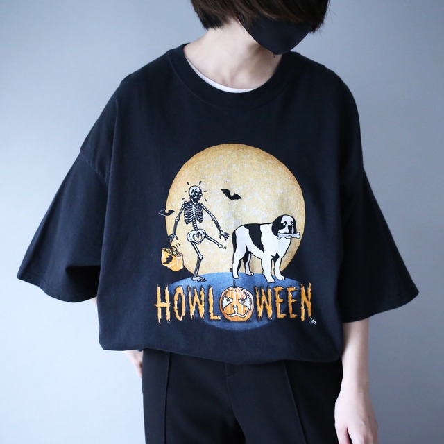 "BIG DOGS" Halloween printed XXL super over silhouette h/s tee