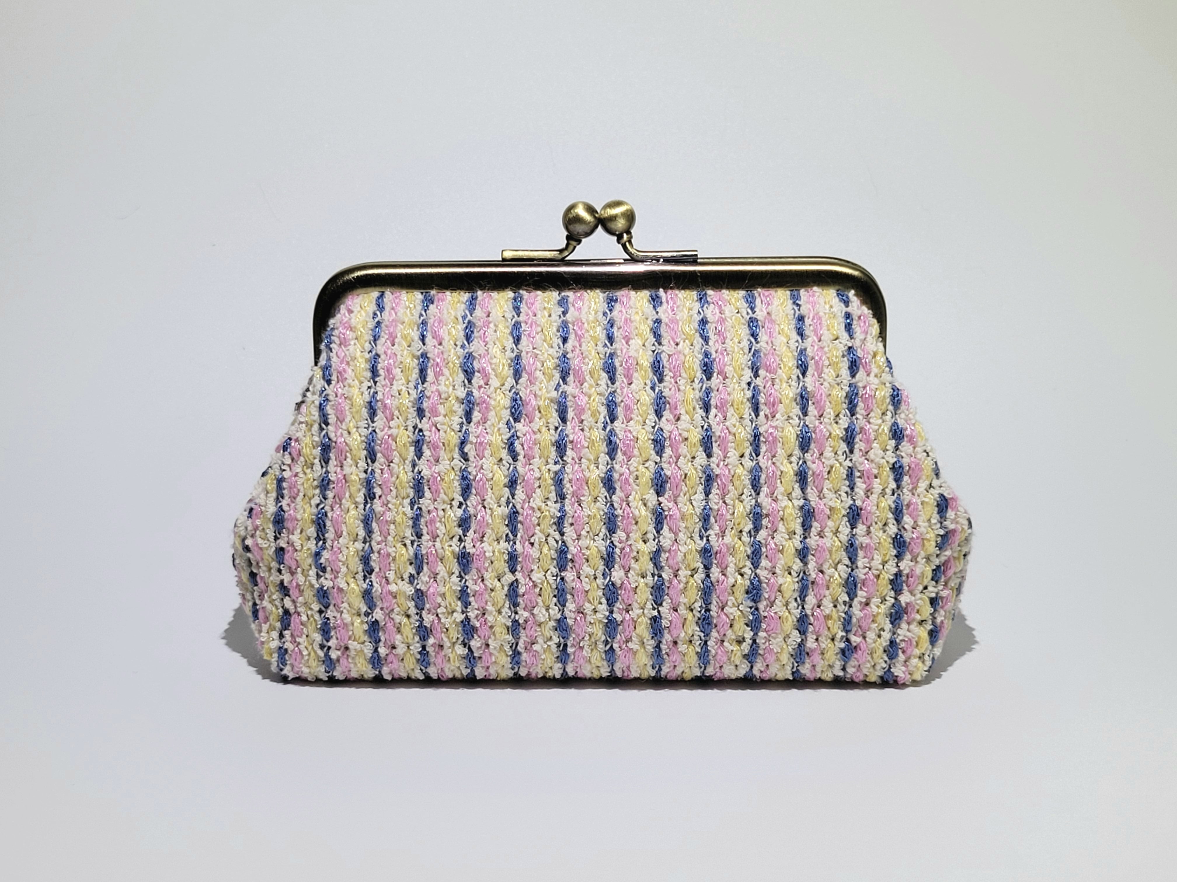 ビーズバッグ ハンドバッグ 和装 総ビーズ 白 ピンク 花柄