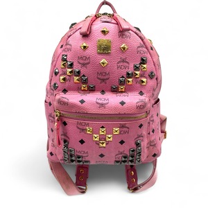 MCM Visetos Backpack Mini Pink Studs / エムシーエム ヴィセトス柄 バックパック