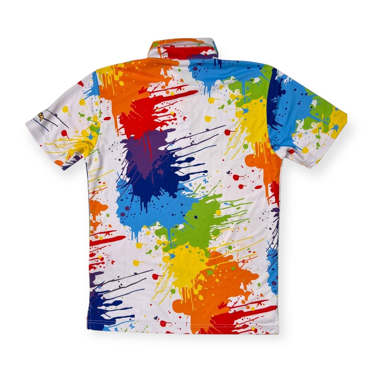 LOUD MOUTH ラウドマウス ペイント 総柄 半袖 ドライ ポロシャツ サイズ M /メンズ/マルチ