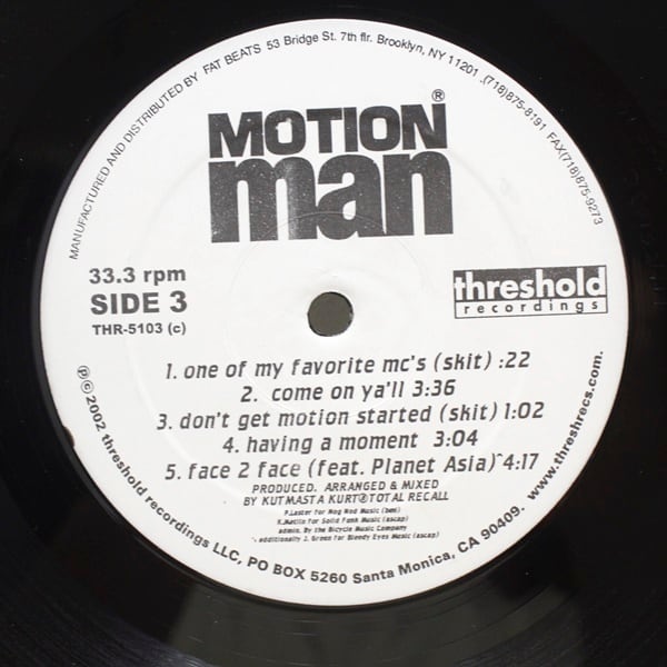 Motion Man Featuring Kut Masta Kurt / Clearing The Field [Thr-5103, thr-5013] - 画像5