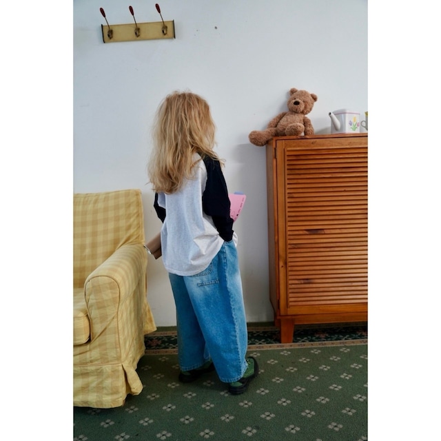 《送料無料》予約:サムシングラグランT【ramijini】※ジュニアサイズ