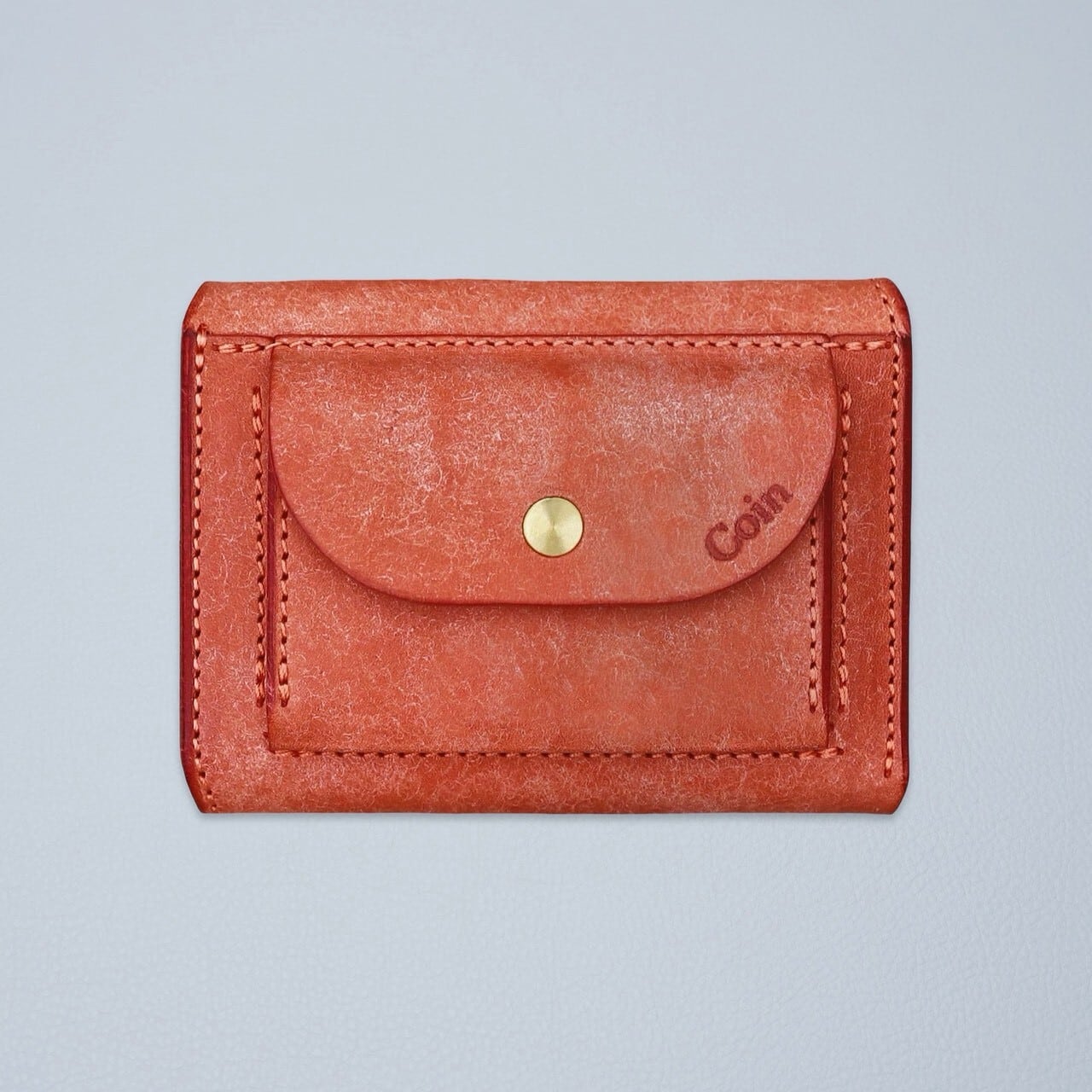 Iru×IKENOHATA GINKAWATEN】PUEBLO LEATHER COMPACT WALLET AKANEIRO