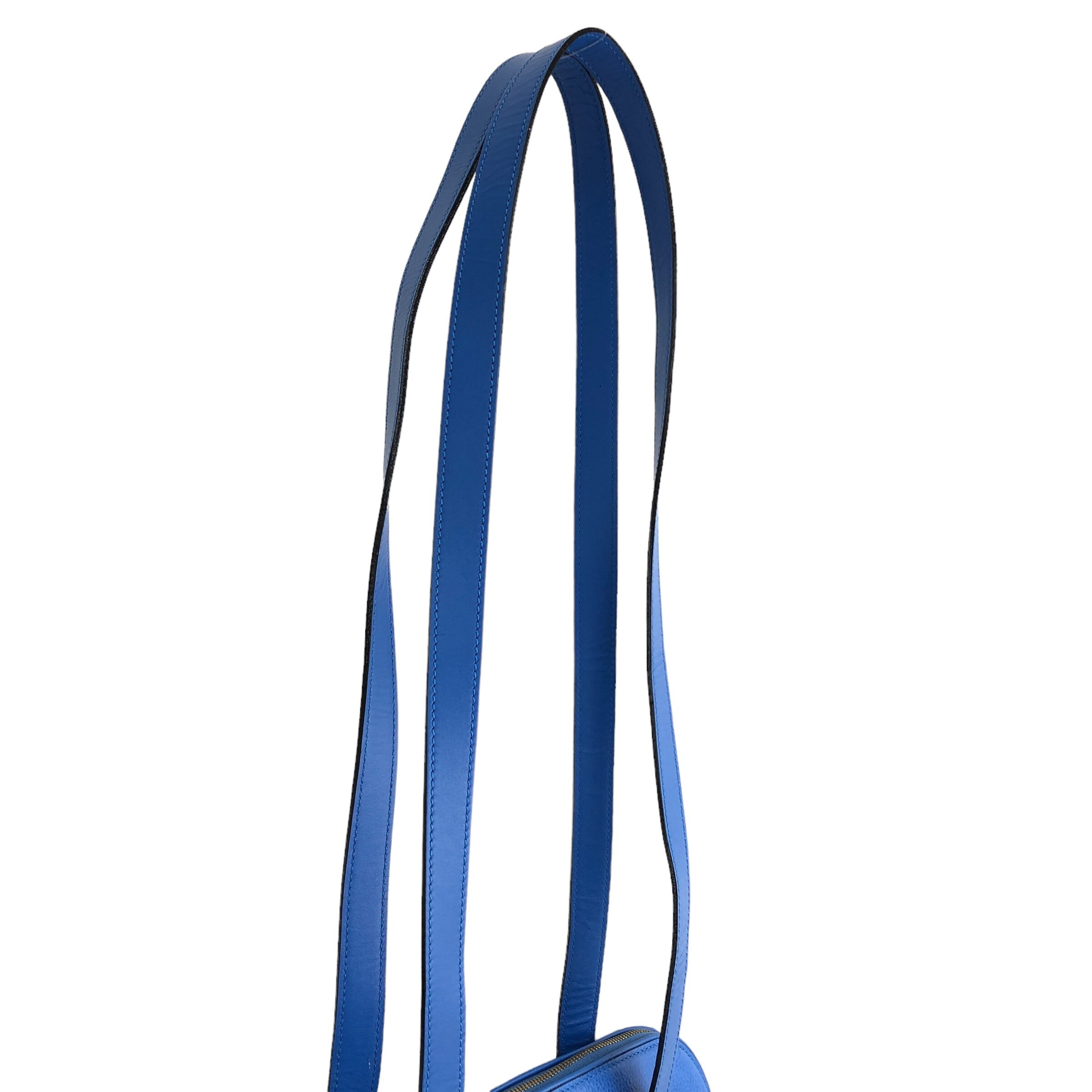 CELINE セリーヌ ショルダーバッグ ブルー マンテル レザー CELINE セリーヌ ショルダーバッグ ブルー マンテル レザー