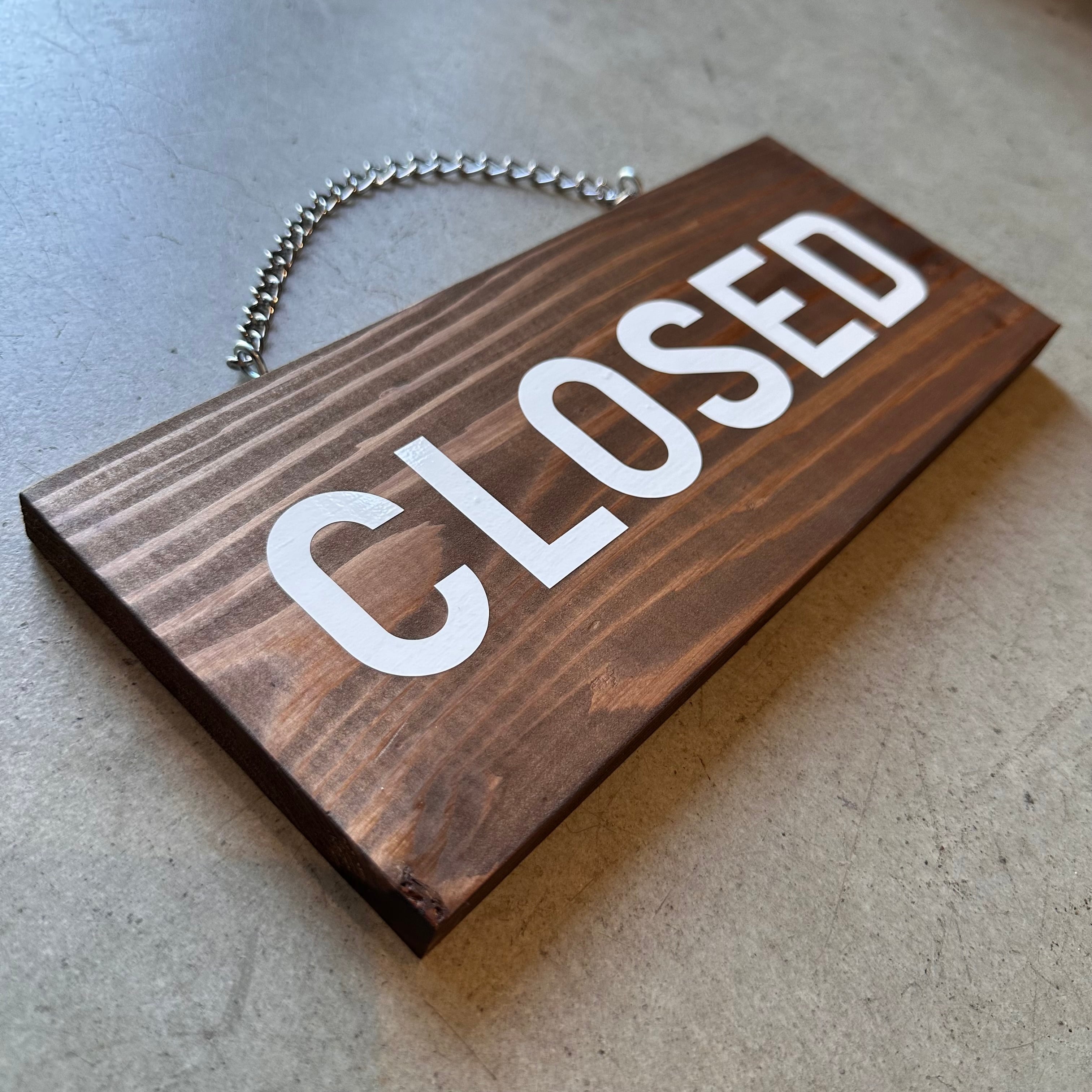 OPEN / CLOSEDサイン 木製看板 オープン看板 営業中看板 裏表