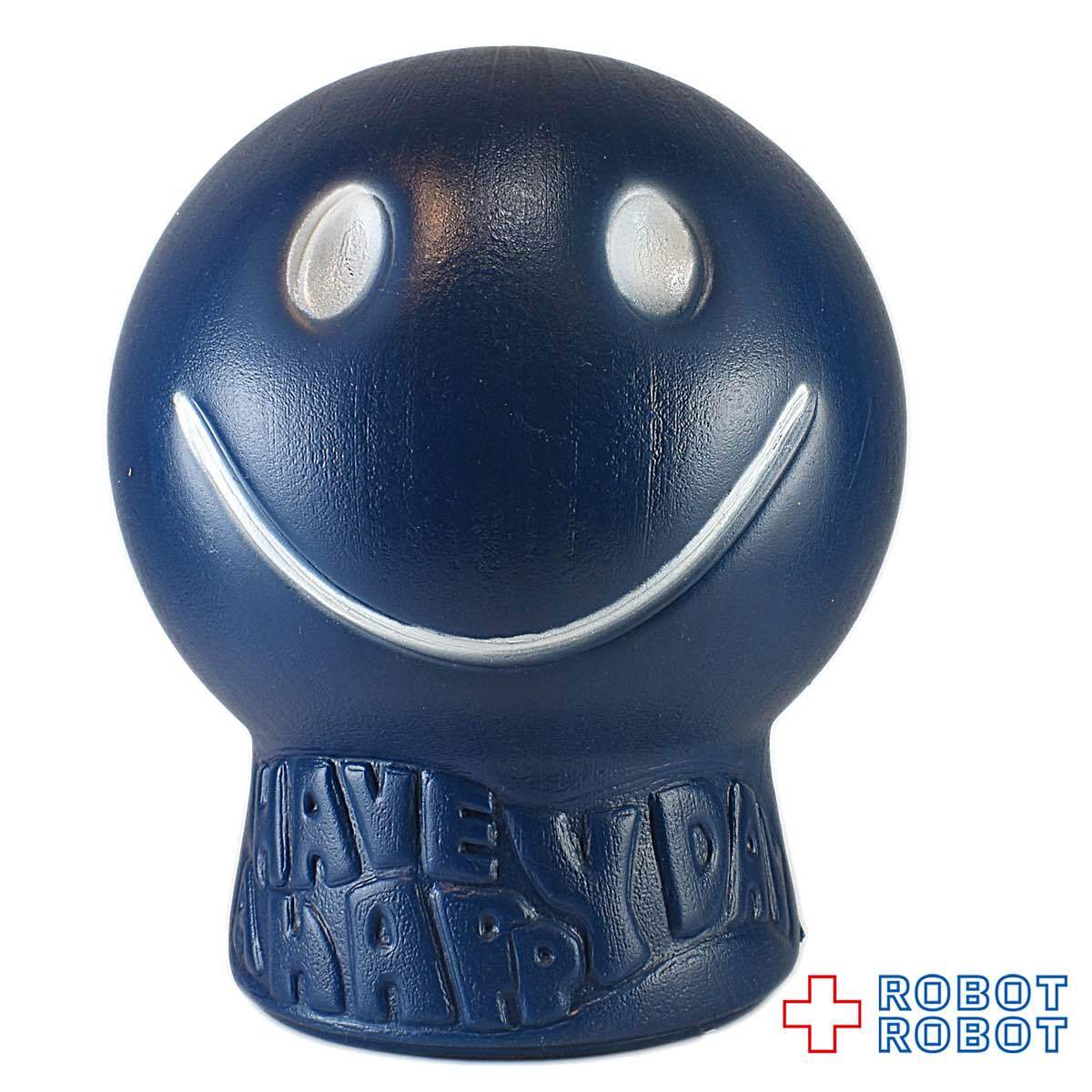 スマイリーフェイス プラスチック貯金箱 紺 | ROBOTROBOT