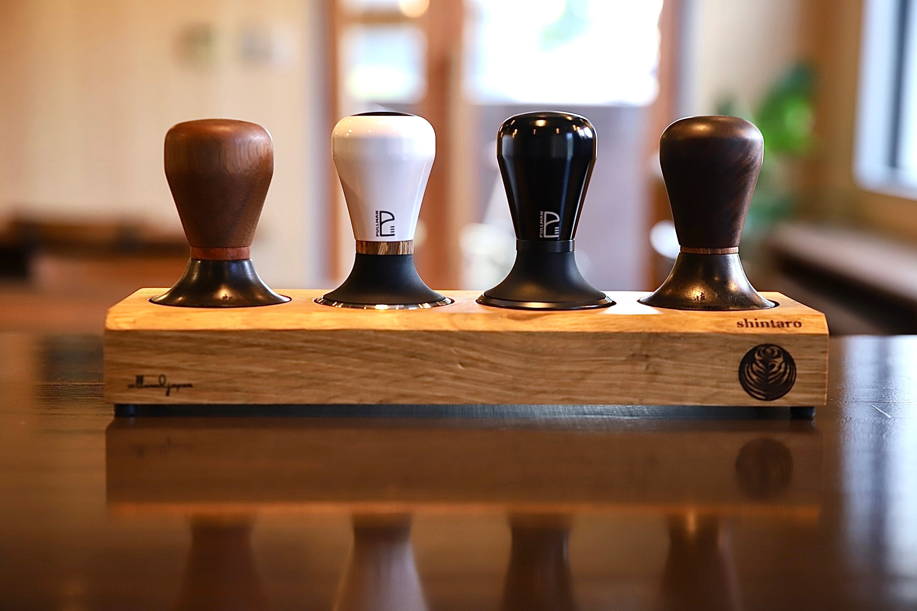 一枚板のタンパーホルダー(3・4・5連穴)