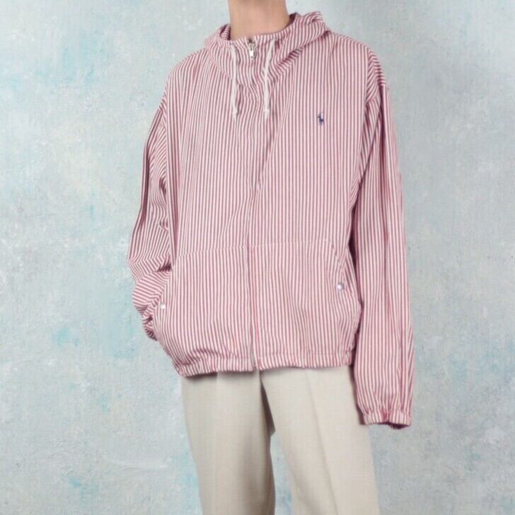 Polo By Ralph Lauren コットン ジップアップ ストライプパーカー 【FF