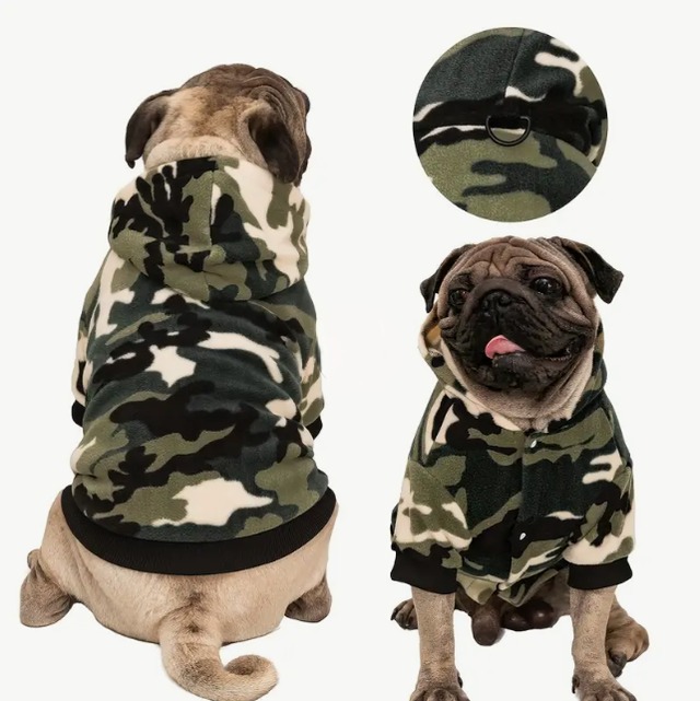 Dog wear　-camouflage hoodie green-　　dogw-239