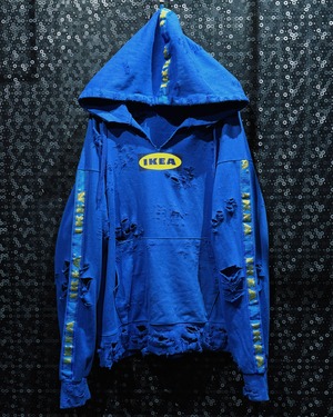 【ÆIEM】original “boro” remake IKEA logo distressed hoodie
