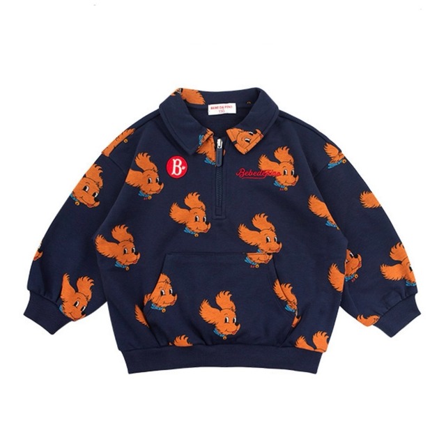[BEBE DE PINO] All over jesse half zip up sweatshirt 正規品 韓国ブランド 韓国ファッション 韓国代行 韓国通販 ベベドピノ 日本 店舗 韓国 子供服