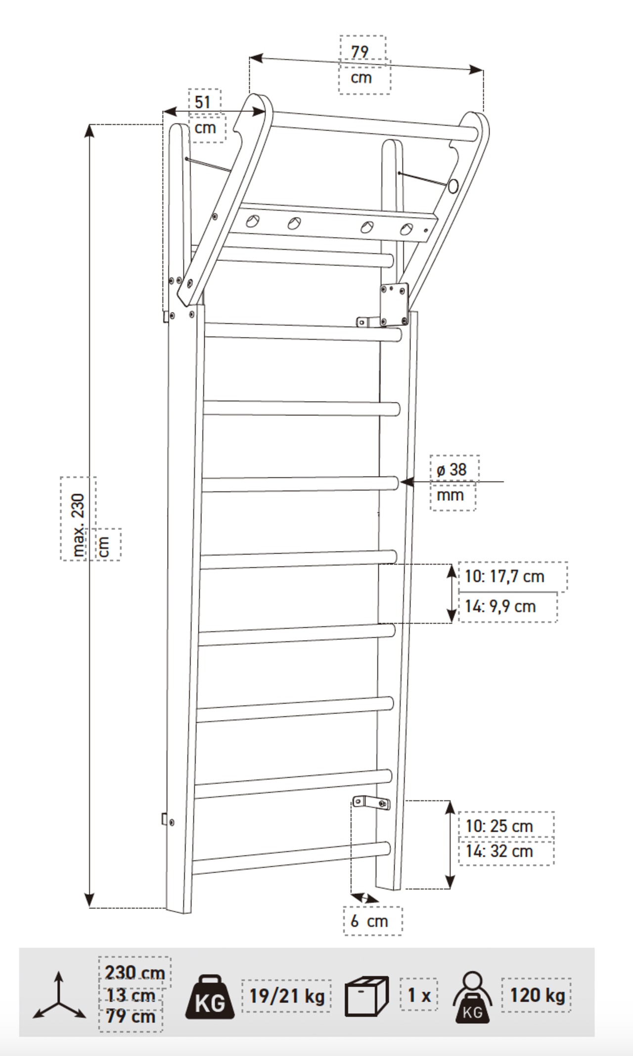 WallBars  Oak/10bars