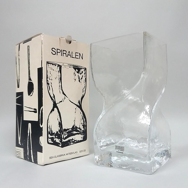 スウェーデン Sea Glasbruk "SPIRALEN" ガラスベース 未使用 箱付 ②