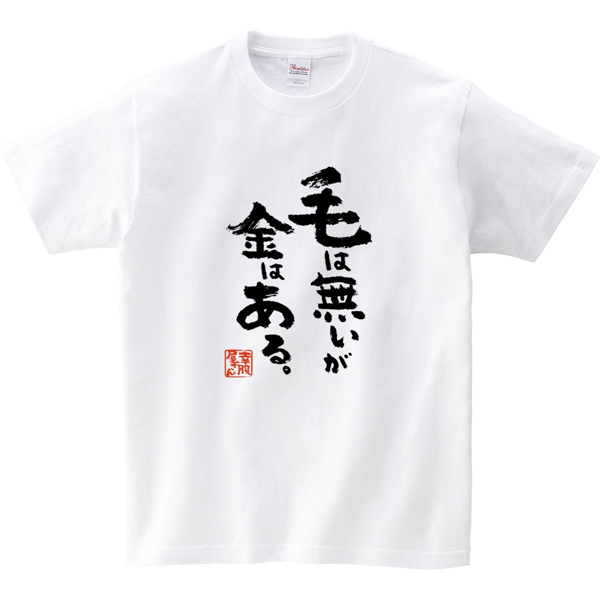 毛は無いが金はある。 Tシャツ ka500-06 漢字Tシャツ おもしろ Tシャツ 漢字 和柄 勉強 自虐